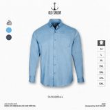  Sơ mi nam vải bamboo Old Sailor - O.S.L PREMIUM BAMBOO LONG SHIRT - BLUE - SMXA88544 - xanh - Big size upto 5XL 