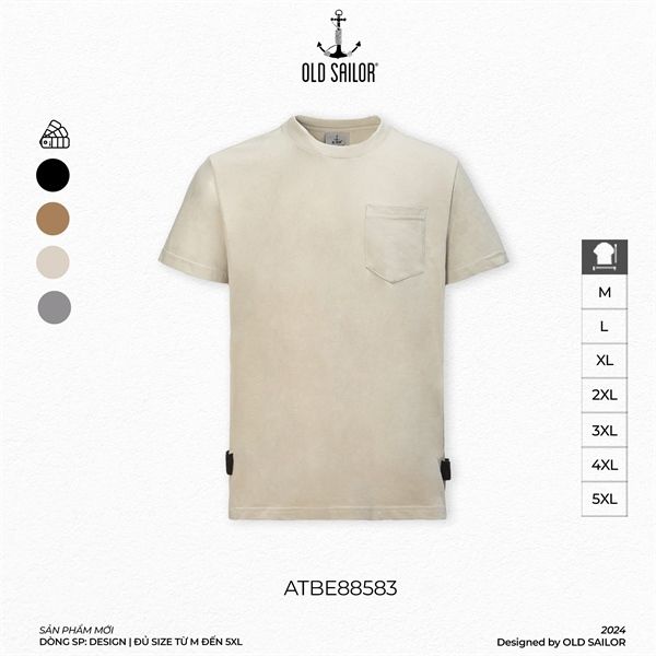  Áo Thun Nam Metal Zip Old Sailor - ATBE 88583 - Big Size Upto 5XL - 2024 