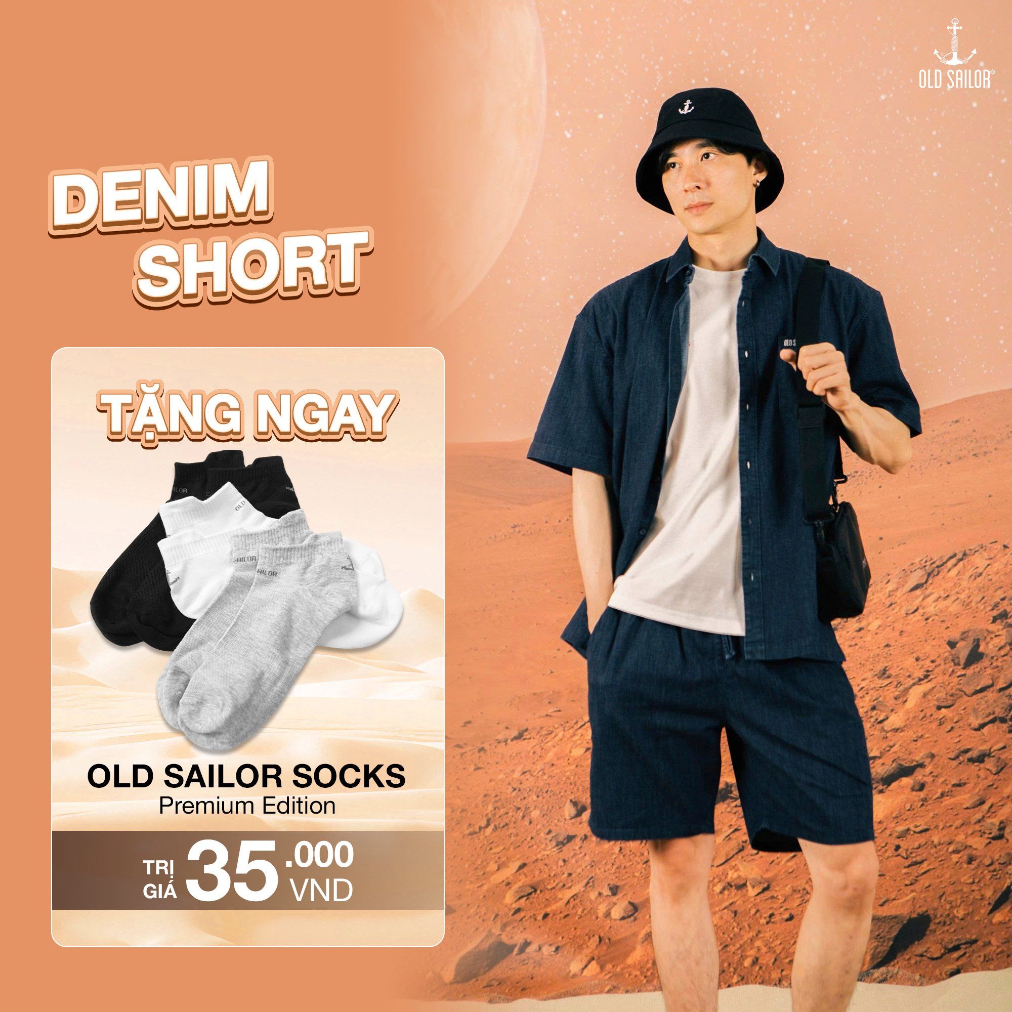  Quần Short Nam Cotton Denim Old Sailor - SHDD88652 - Bigsize up to 5xl - 88652 