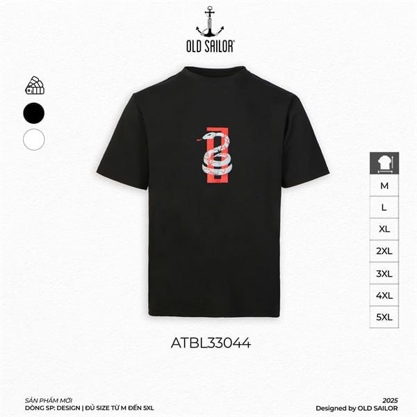  Áo Thun Nam Snake Old Sailor - ATBL33044 - Big Size Upto 5XL - 33044 