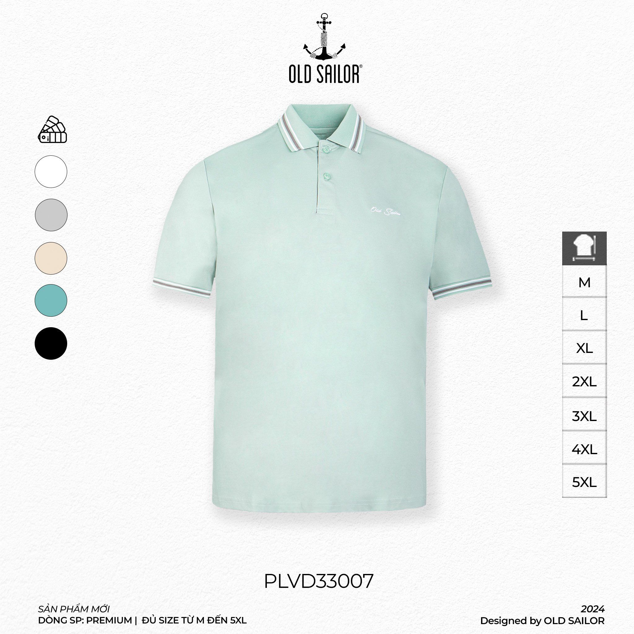  Áo Polo Nam Vải Tính Năng Aero Cool Old Sailor - PLVD33007 - Big Size Upto 5XL 