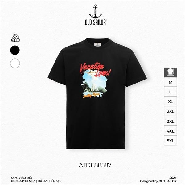  Áo Thun Nam Retro Vacation Old Sailor - ATDE88587 - Big Size upto 5XL 