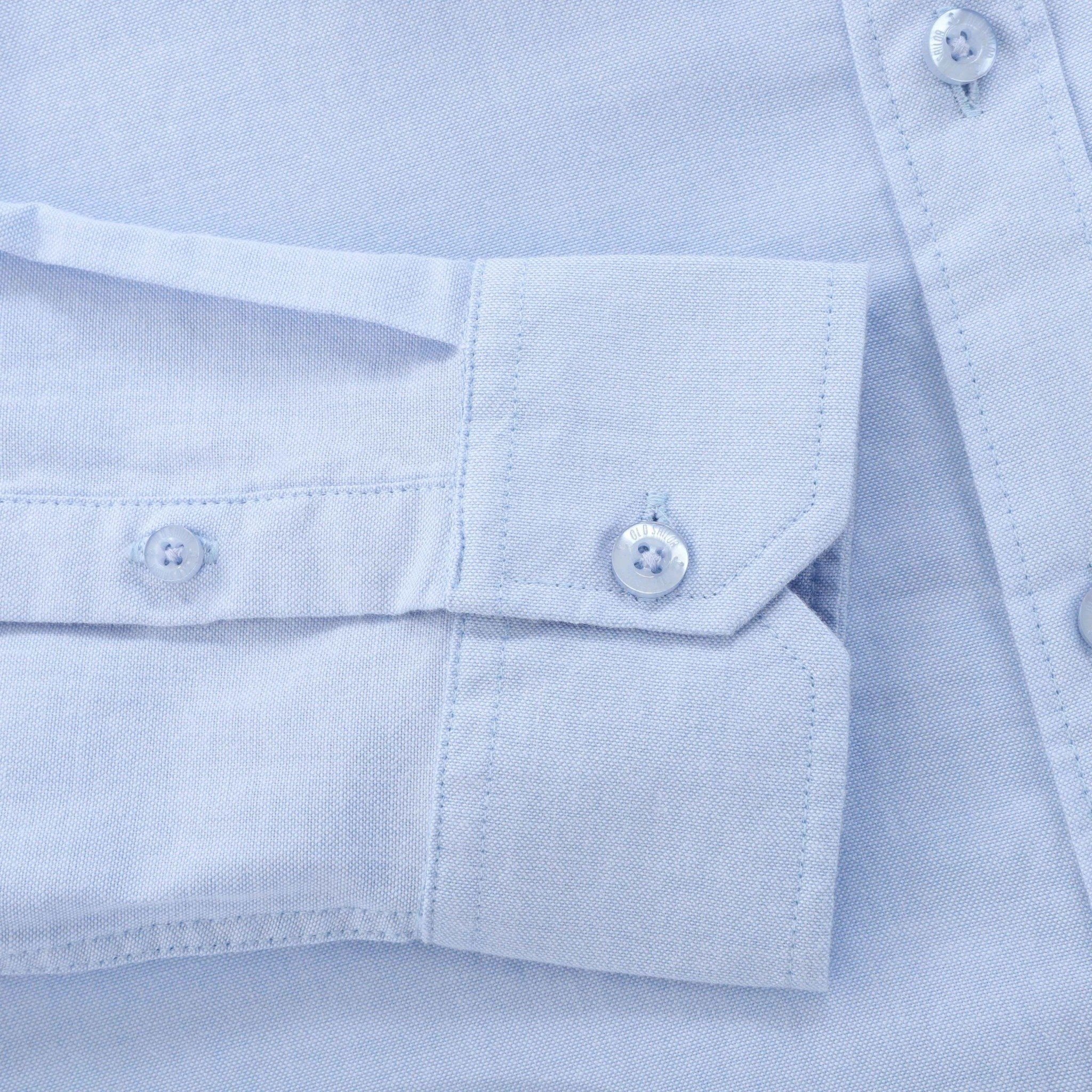  Áo sơ mi cổ trụ nam tay dài Old Sailor - OSL LONG SLEEVE OXFORD SHIRT - BLUE - SMLB88520 - xanh - Big size upto 5XL 