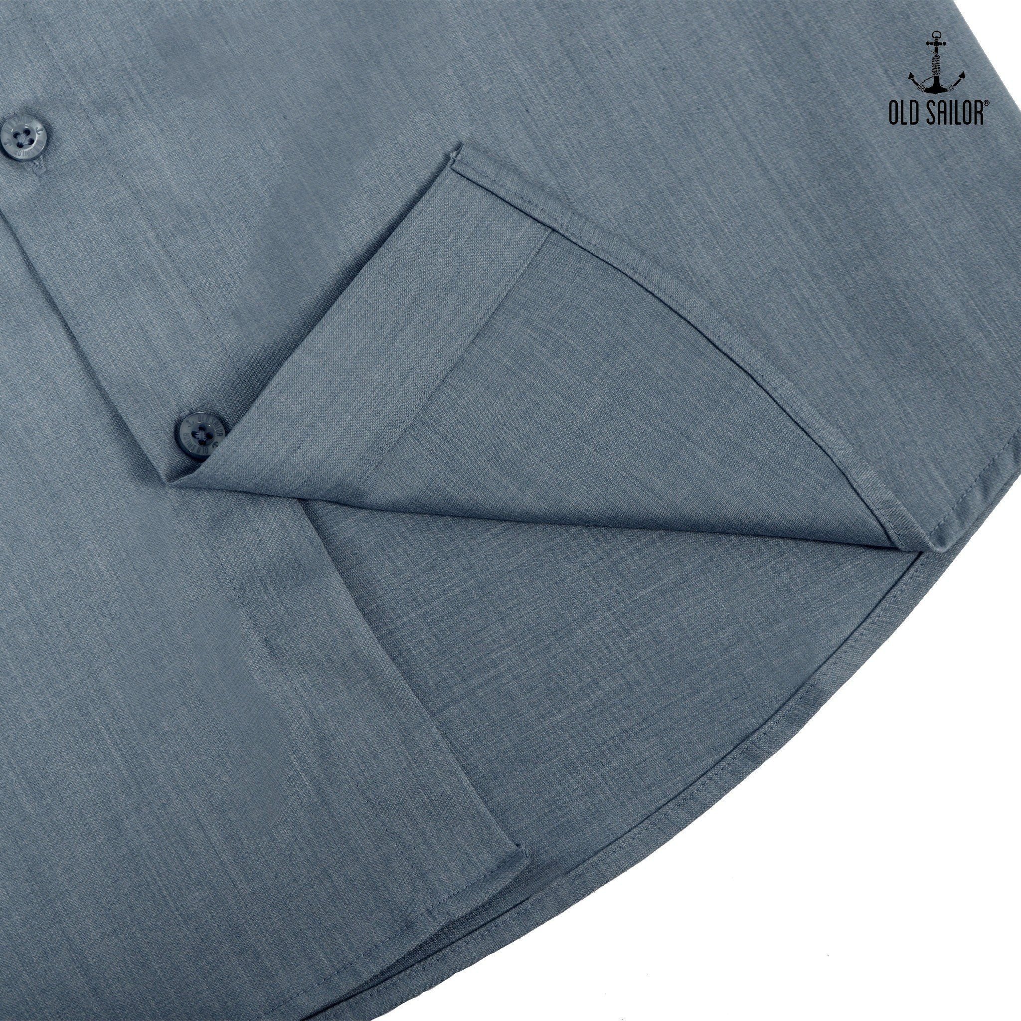  Sơ mi nam vải bamboo Old Sailor - O.S.L PREMIUM BAMBOO LONG SHIRT - GREY - SMXD88544 - xám đậm - Big size upto 5XL 