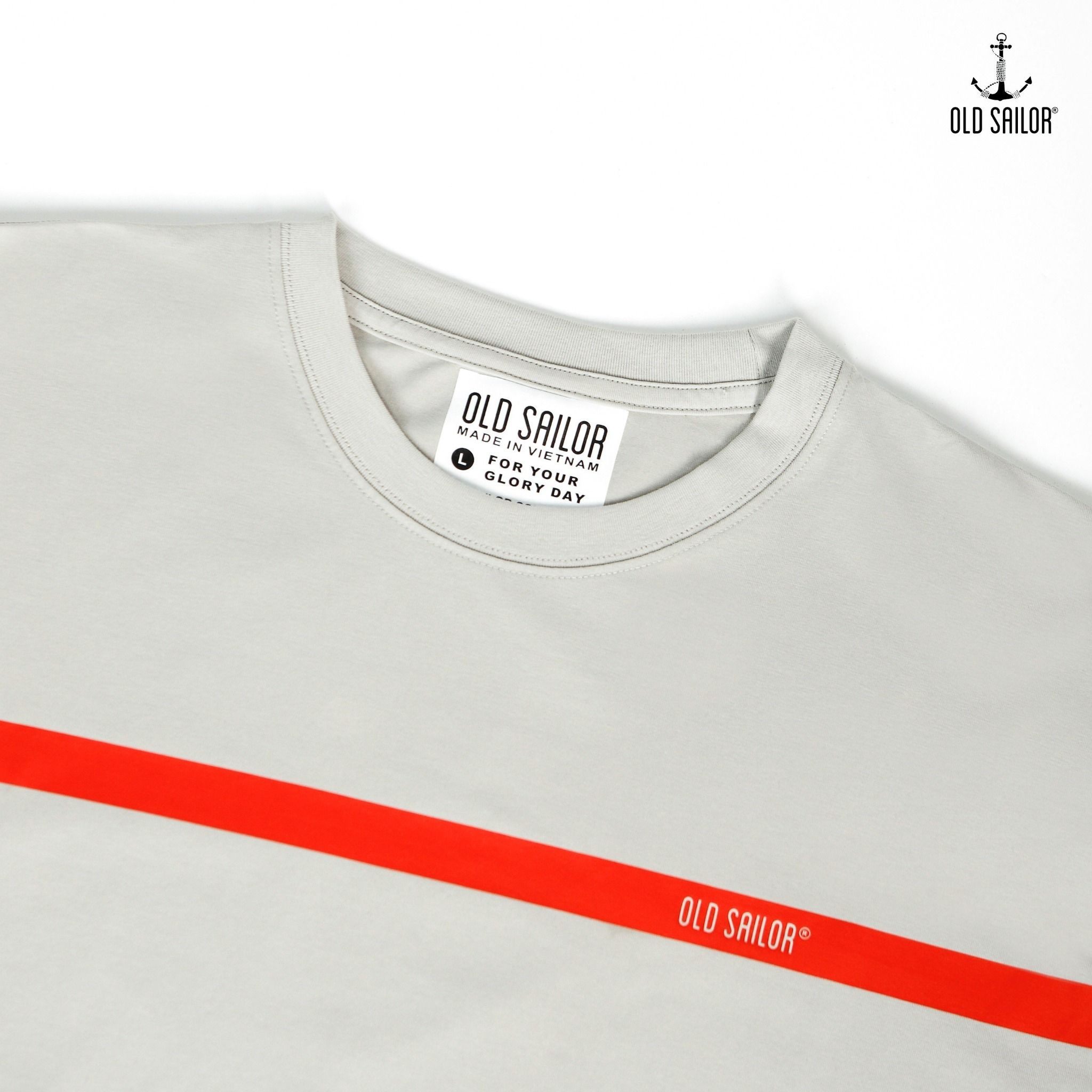  Áo thun nam họa tiết Old Sailor - O.S.L RED LINE TEE - GREY - ATXA31004 - Big size upto 5XL - 2023 