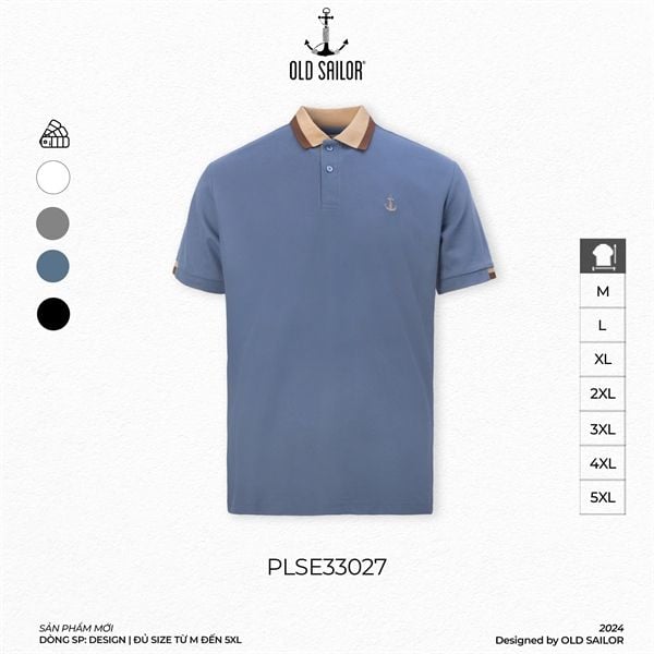  Áo Polo Nam Embroidery Old Sailor - 33027 - Big Size Upto 5XL 