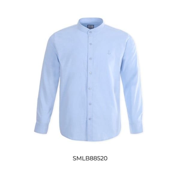  Áo sơ mi cổ trụ nam tay dài Old Sailor - OSL LONG SLEEVE OXFORD SHIRT - BLUE - SMLB88520 - xanh - Big size upto 5XL 