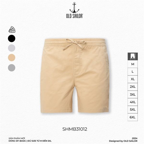  Quần Short Nam Kaki Shark Old Sailor - SHMB31012 - Big Size upto 6XL - 2024 