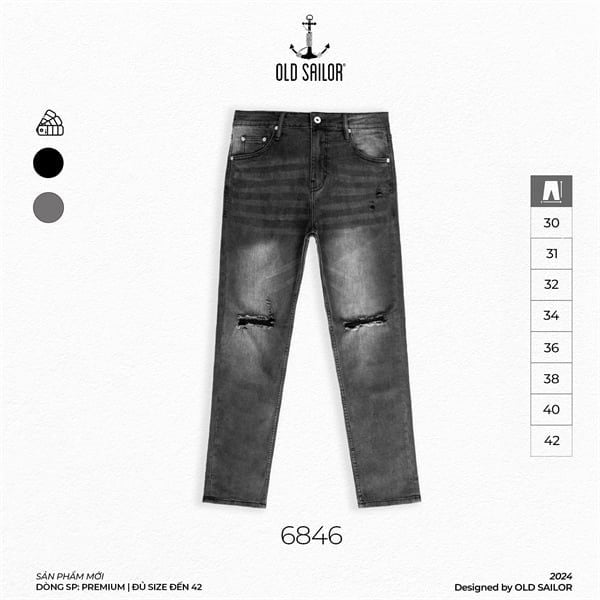  Quần Jean Nam Form Slimfit Old Sailor - 6846 - Big size upto 42 - SN8 - 2024 
