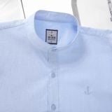  Áo sơ mi cổ trụ nam tay dài Old Sailor - OSL LONG SLEEVE OXFORD SHIRT - BLUE - SMLB88520 - xanh - Big size upto 5XL 