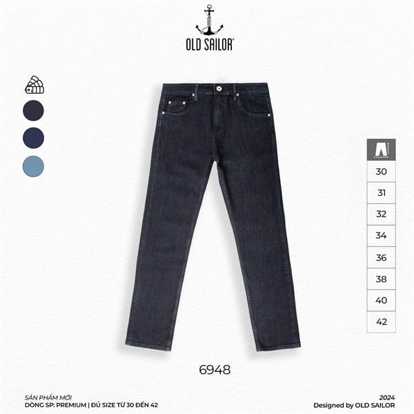  Quần Jean Nam Shark Premium Old Sailor - 6948 - Big size upto 44 