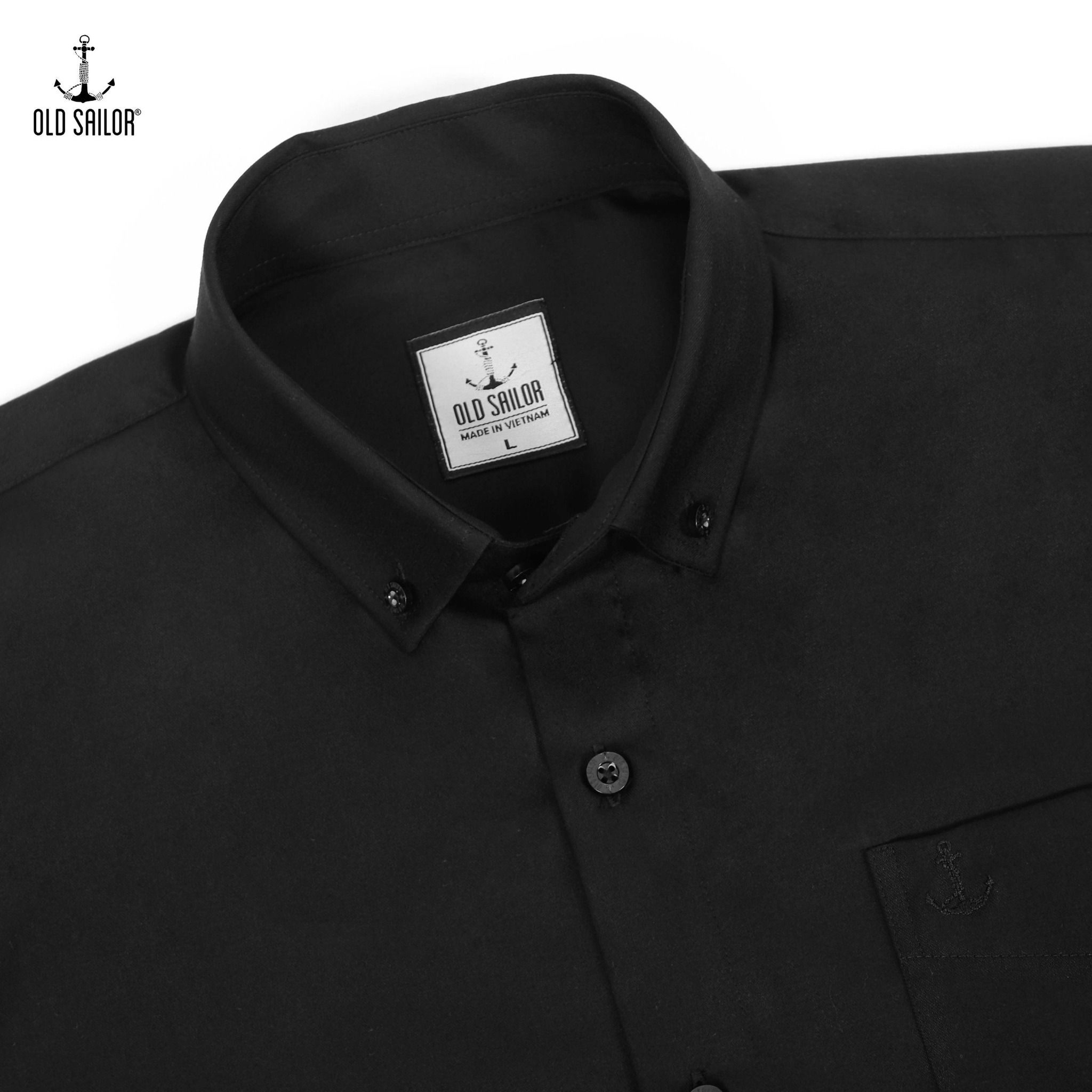  Áo sơ mi nam vải bamboo Old Sailor - O.S.L PREMIUM BAMBOO SHIRT - BLACK - SMDE88545 - Big size upto 5XL 