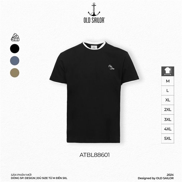  Áo Thun Nam Double Neck Old Sailor - ATBL88601 - Big Size Upto 5XL 