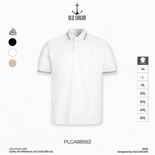  Áo polo phối cổ Old Sailor - white - PLGA88563 - trắng - Big size upto 5XL 