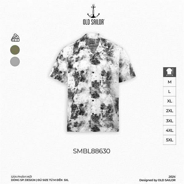  Áo Sơ Mi Cuban Firework Old Sailor - 88630 - Big Size Upto 5XL 