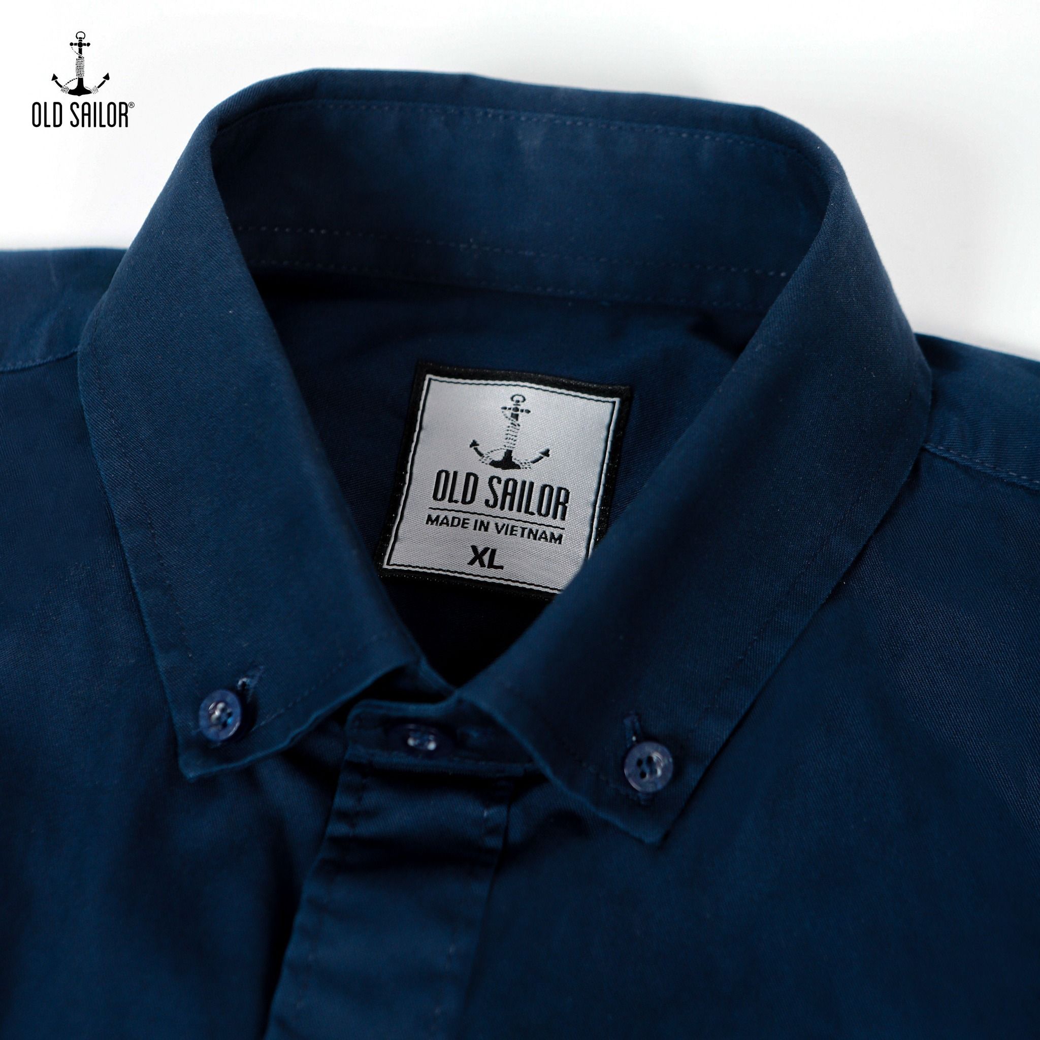  Áo sơ mi nam tay ngắn OldSailor - O.S.L KAKI SHIRT - NAVY - SMXA88548 - xanh đen - Big size upto 5XL 