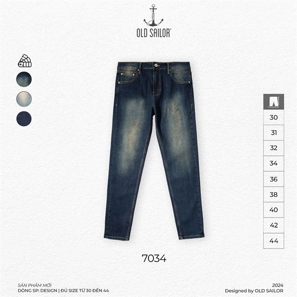  Quần Jeans Nam Old Sailor - Bigsize Upto 140kg - 7034 - Form Carrot 