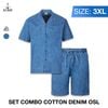 Set Combo Cuban Cotton Denim Old Sailor ( SMLD88653 + SHLD88654 ) - Size 3XL