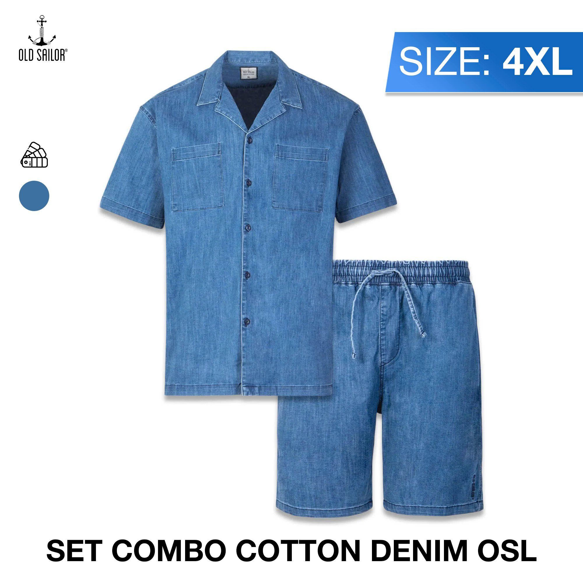  Set Combo Cuban Cotton Denim Old Sailor ( SMLD88653 + SHLD88654 ) - Size 4XL 