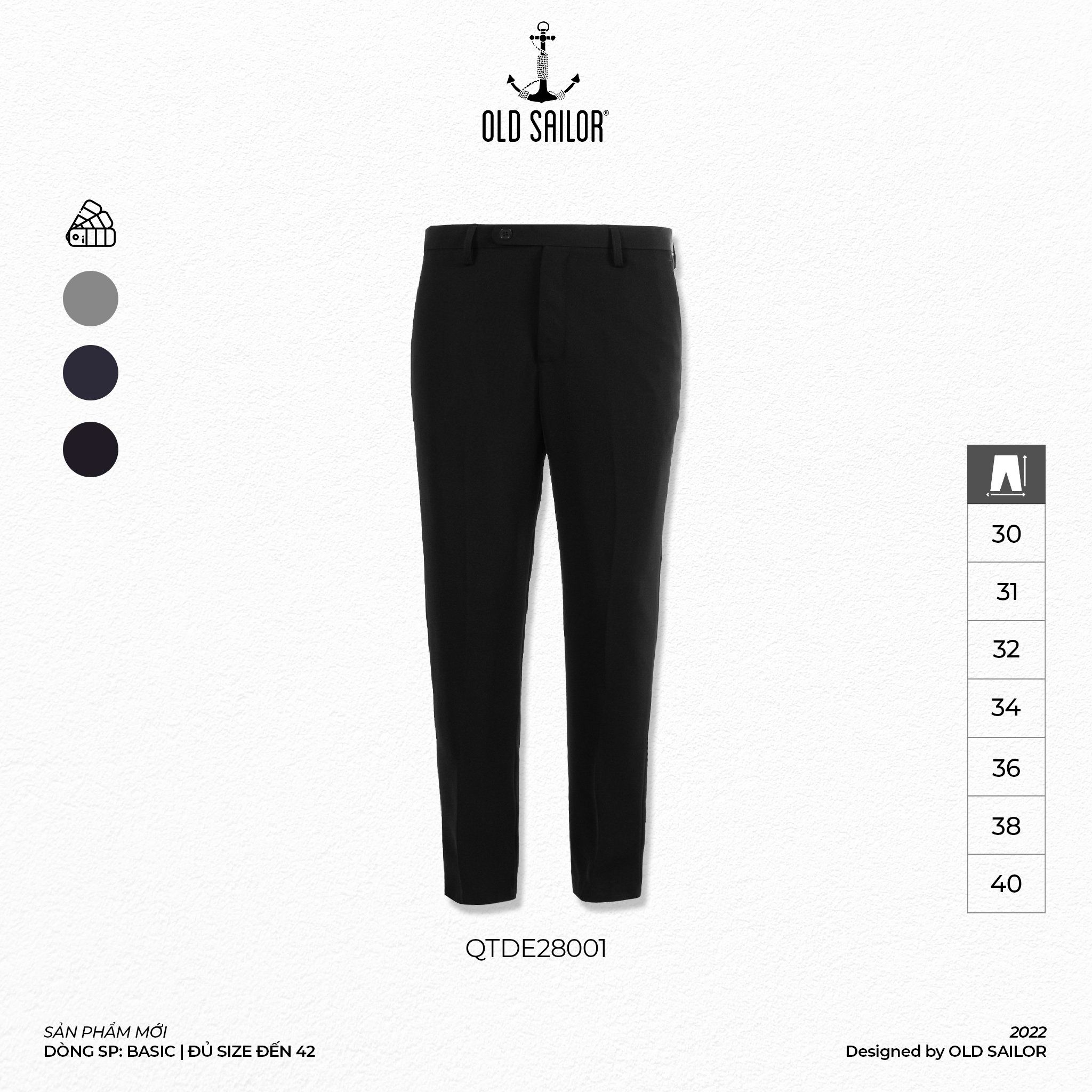  Quần Tây Old Sailor - QTDE28001 - Big size upto 40 