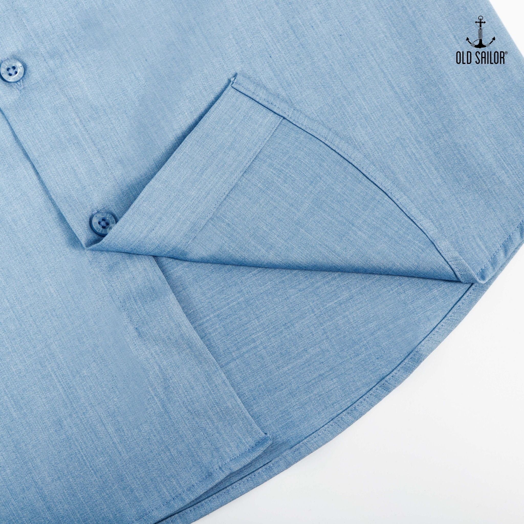  Sơ mi nam vải bamboo Old Sailor - O.S.L PREMIUM BAMBOO LONG SHIRT - BLUE - SMXA88544 - xanh - Big size upto 5XL 