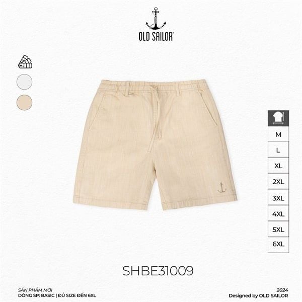 Quần lửng linen nam Old Sailor - SHBE31009 - Big Size upto 6XL 
