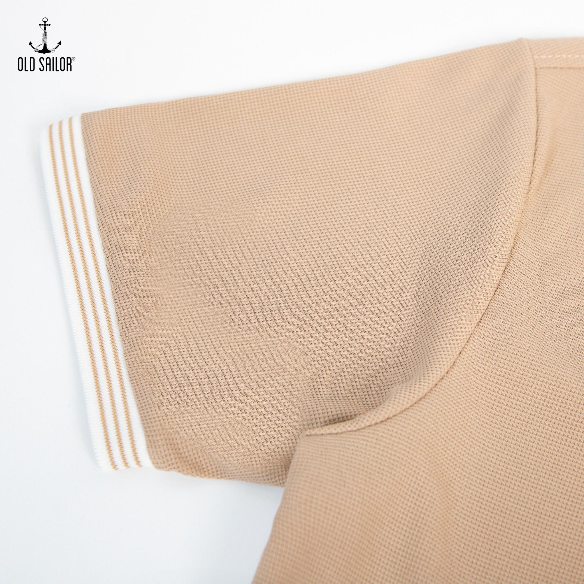  Áo polo phối cổ Old Sailor - Beige - PLBE88563 - be - Big size upto 5XL 