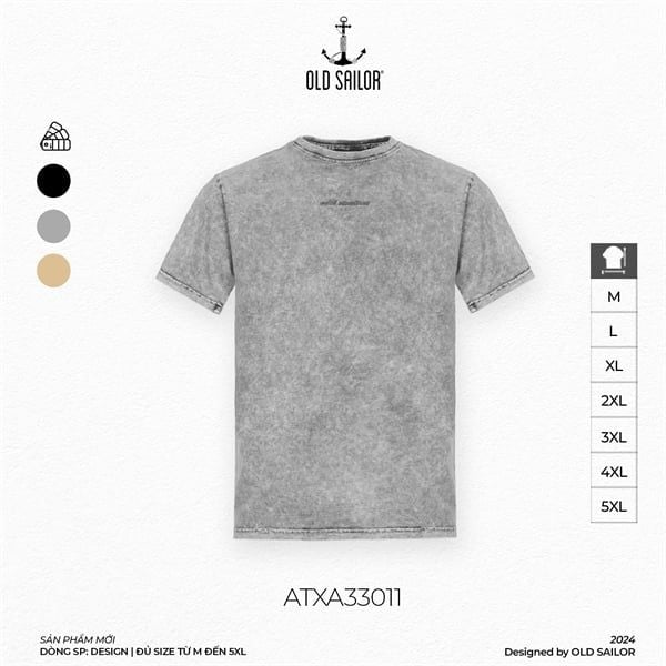  Áo thun wash đá nam Old Sailor - ATXA33011 - Big Size upto 5XL 