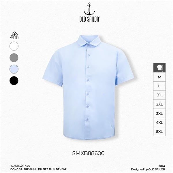  Áo Sơ Mi Nam Vải Sợi Tre Old Sailor - SMXB88600 - Big Size Upto 5XL  - 2024 