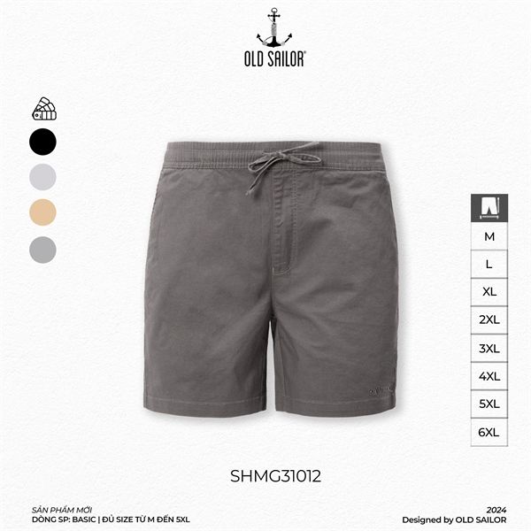  Quần Short Nam Kaki Shark Old Sailor - SHMG31012 - Big Size upto 6XL - 2024 