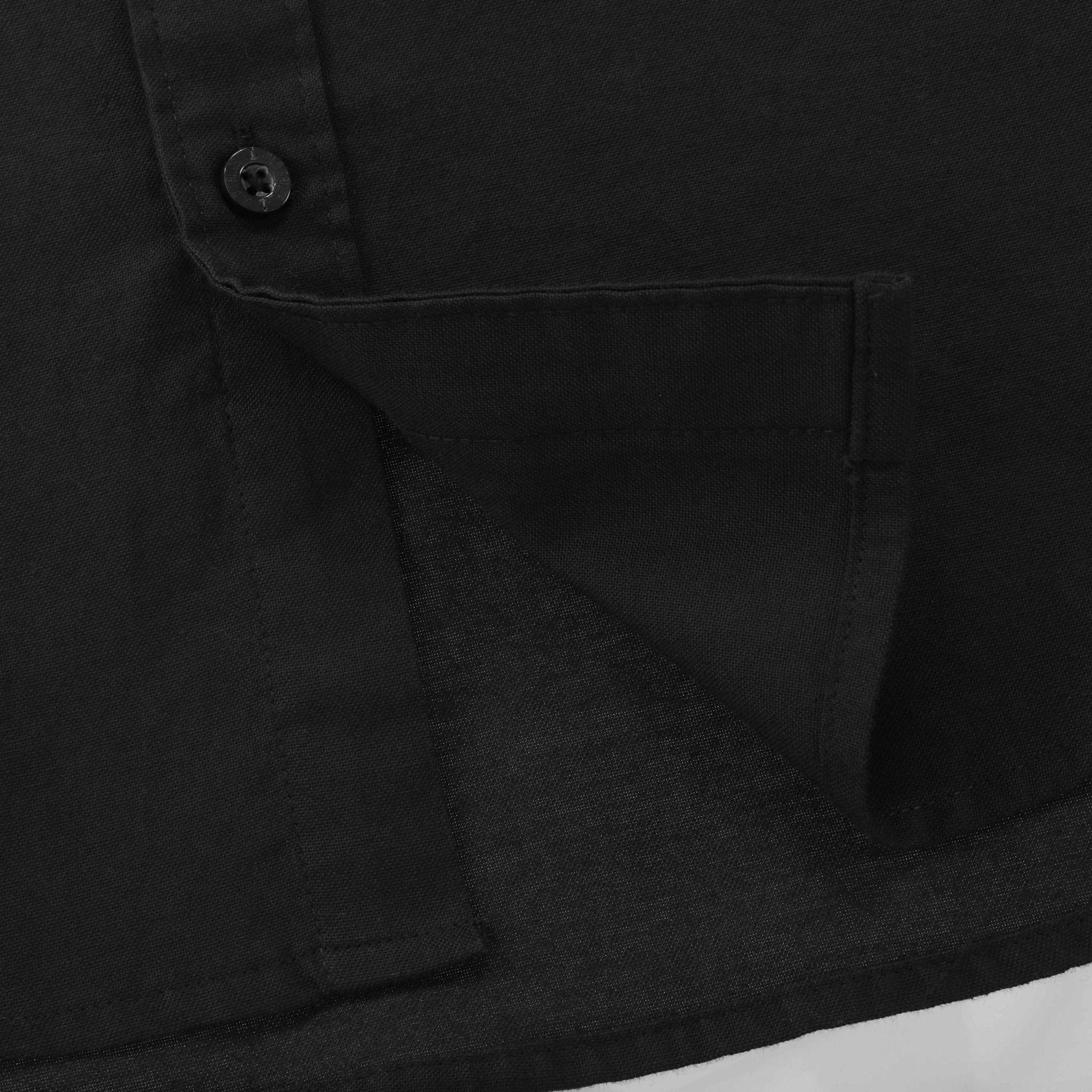  Áo sơ mi cổ trụ nam tay dài Old Sailor - OSL LONG SLEEVE OXFORD SHIRT - BLACK - SMDE88520 - đen - Big size upto 5XL 