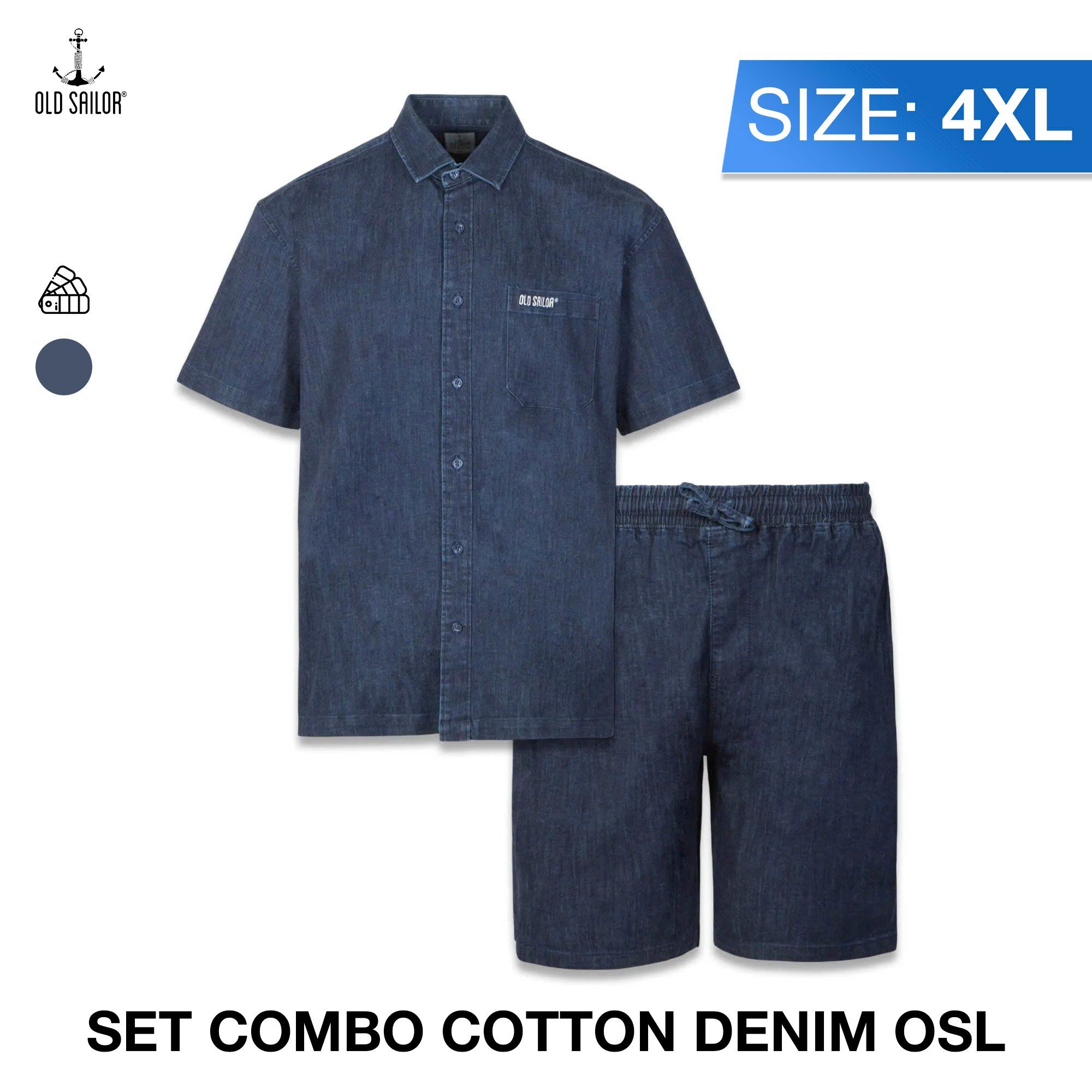  Set Combo Cotton Denim Old Sailor (SHDD88652 + SMDD88651) - Size 4XL 
