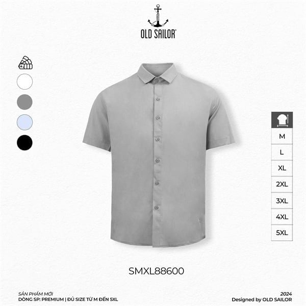  Áo Sơ Mi Nam Vải Sợi Tre Old Sailor - SMXL88600 - Big Size Upto 5XL - 2024 