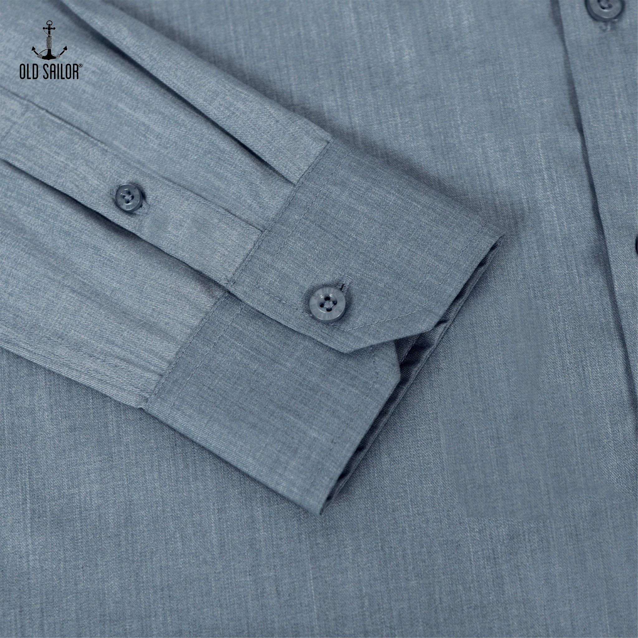  Sơ mi nam vải bamboo Old Sailor - O.S.L PREMIUM BAMBOO LONG SHIRT - GREY - SMXD88544 - xám đậm - Big size upto 5XL 