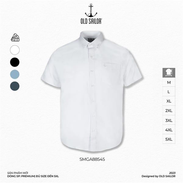  Áo sơ mi nam vải bamboo Old Sailor - O.S.L PREMIUM BAMBOO SHIRT - WHITE - SMGA88545 - Big size upto 5XL 