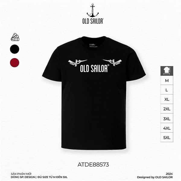  Áo thun họa tiết Chim Lạc Old Sailor - ATDE 88573 - đen - Big Size Upto 5XL 