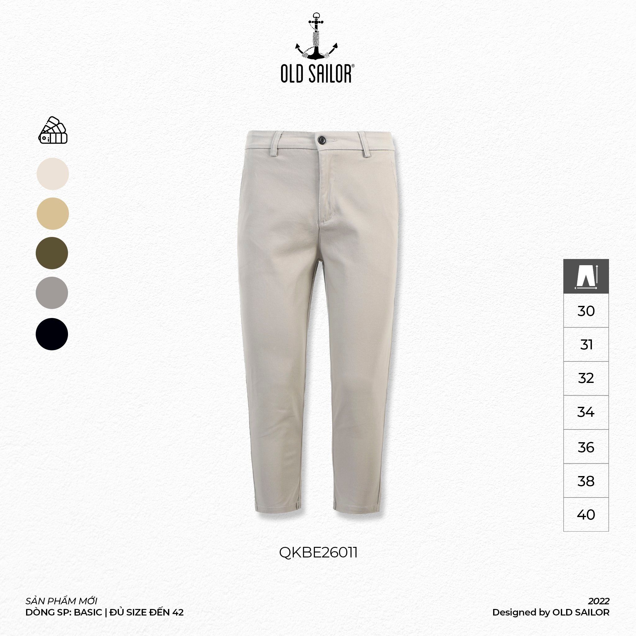  Quần Kaki Basic Old Sailor - QKBE26011- Big Size upto 40 - 2023 