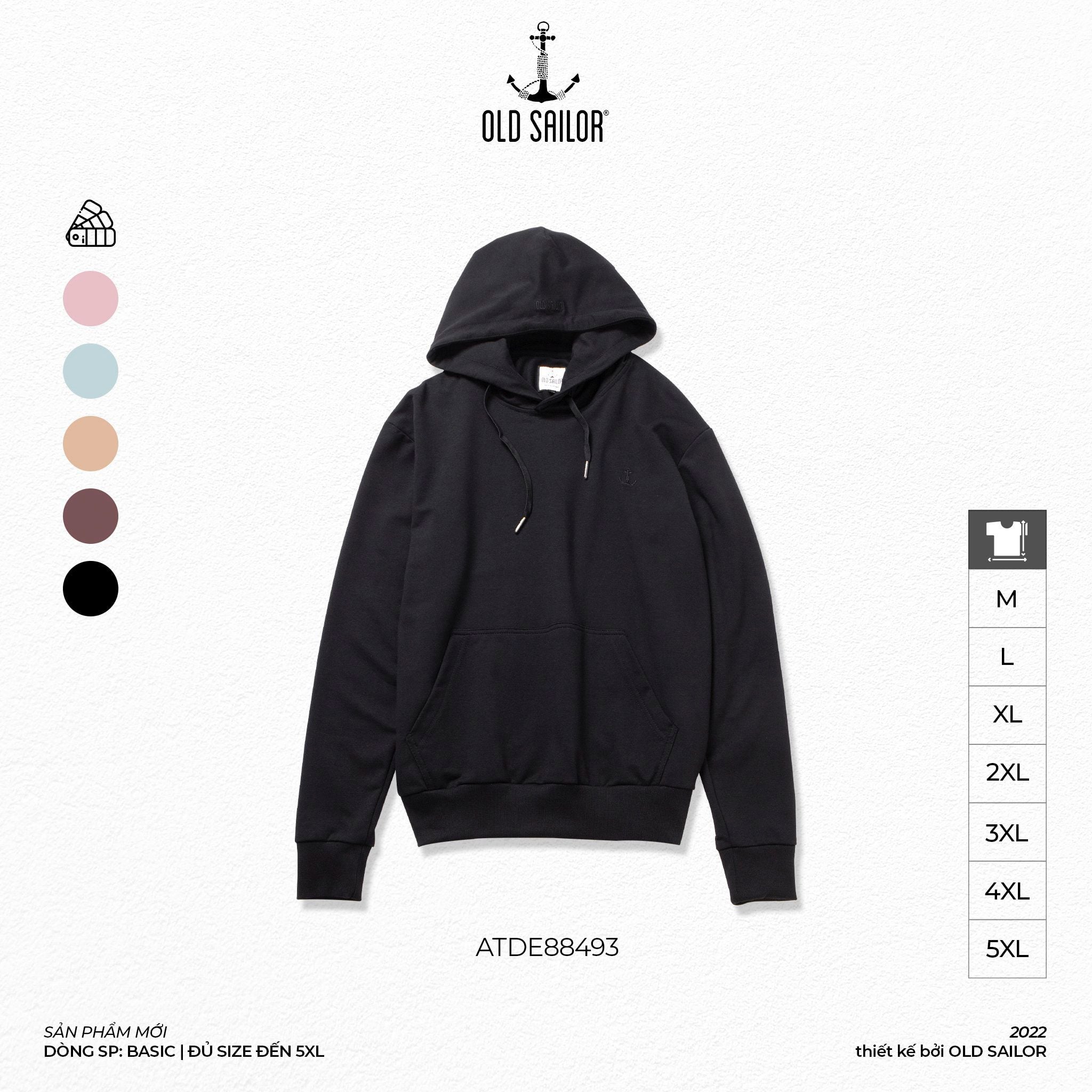  Áo Hoodie Basic Old Sailor - ATDE88493 - Big size upto 5XL 
