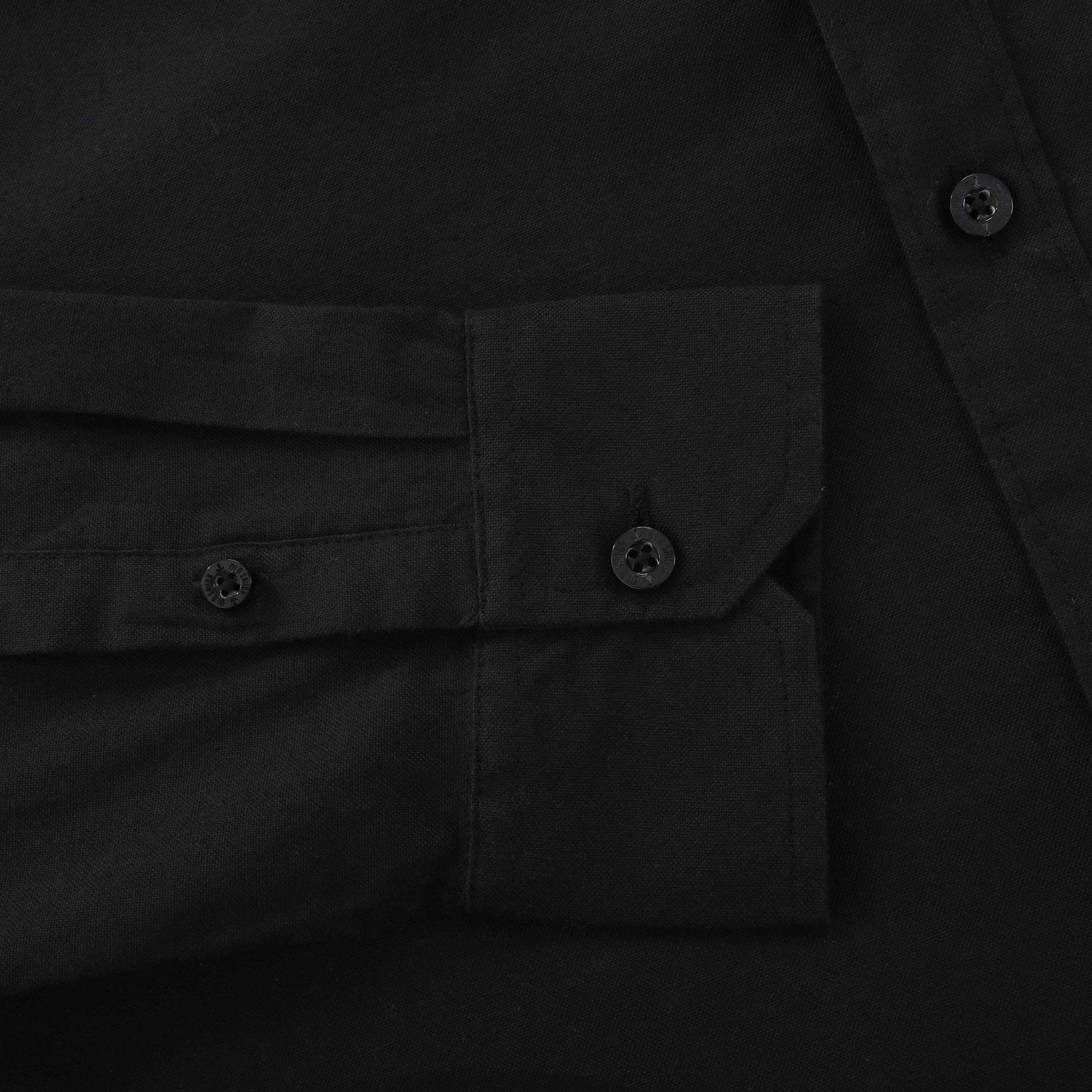  Áo sơ mi cổ trụ nam tay dài Old Sailor - OSL LONG SLEEVE OXFORD SHIRT - BLACK - SMDE88520 - đen - Big size upto 5XL 