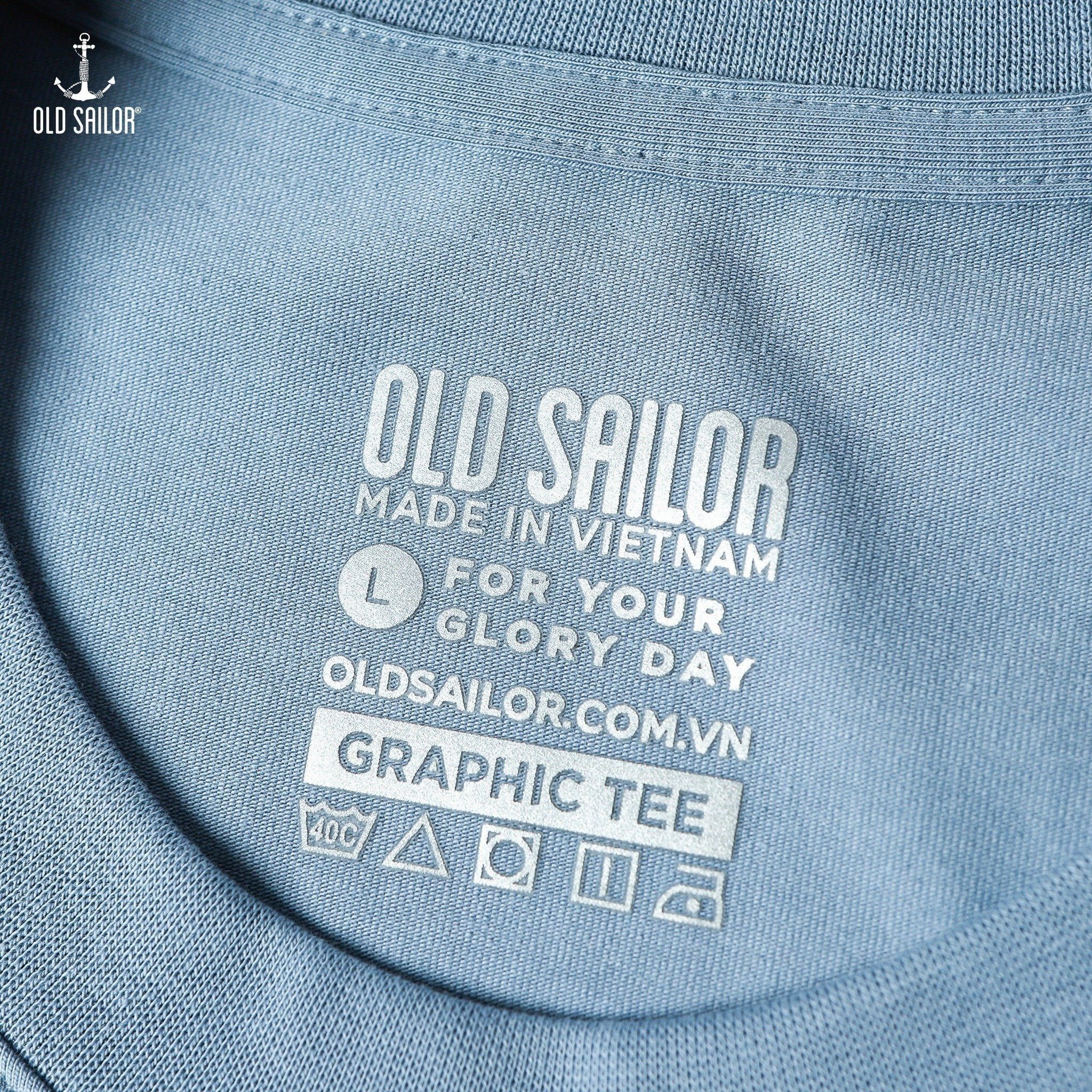  Áo thun nam họa tiết Old Sailor - O.S.L TENNIS TEE - FADED BLUE - ATXA88553 - Big size upto 5XL - 2023 