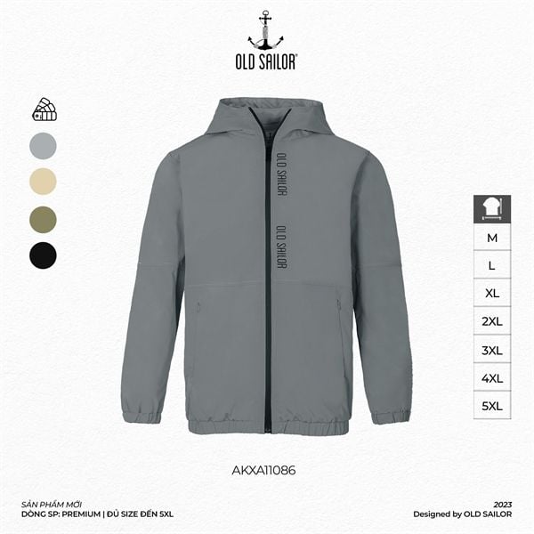  Áo Khoác Dù Wind Breaker Old Sailor - AKXA11086 - Big size upto 5XL - 2023 