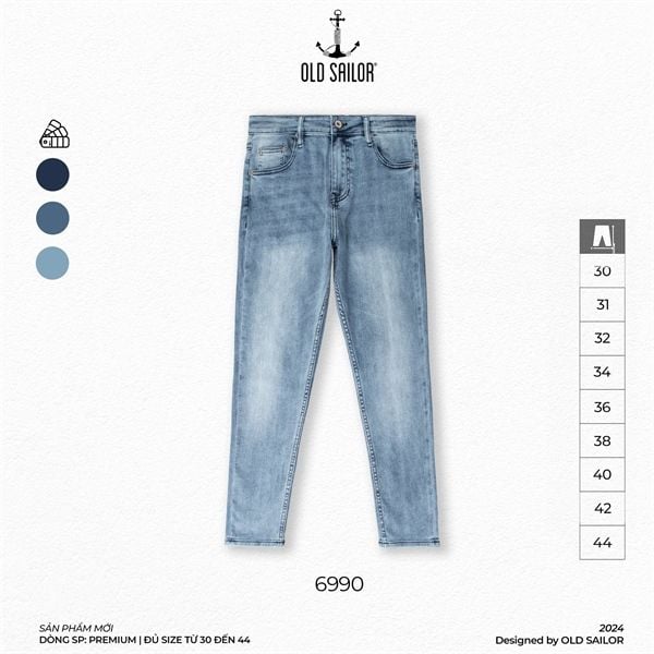  Quần Jeans Form Skinny 95cm Old Sailor - 6990 - Big size upto 44 