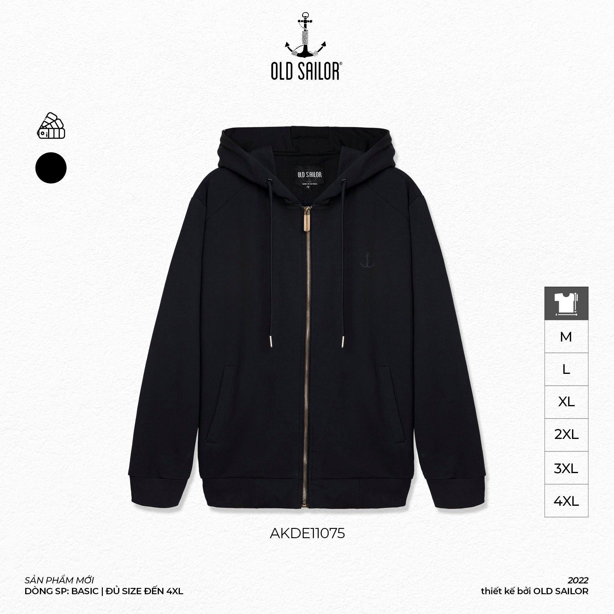  Áo Khoác Nam Hoodie Dây Kéo Old Sailor - AKDE11075 - Big size upto 4XL 