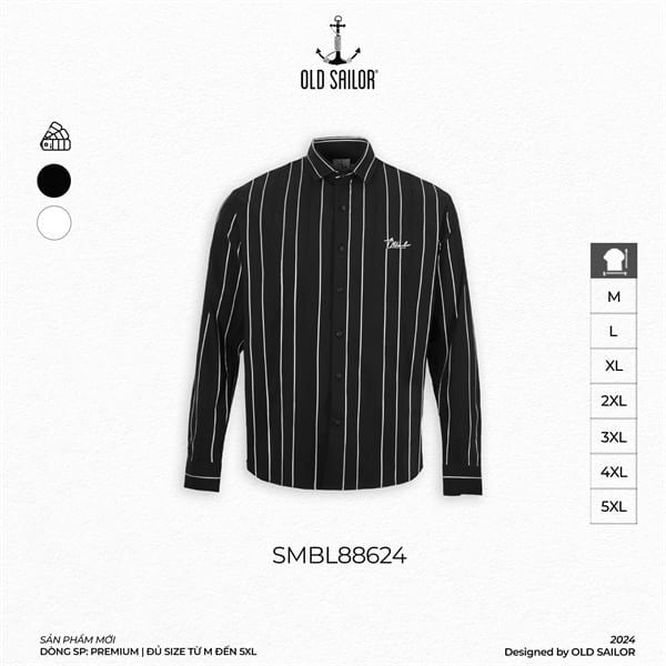  Áo Sơ Mi Kẻ Sọc Stripes - 88624 - Big Size Upto 5XL 