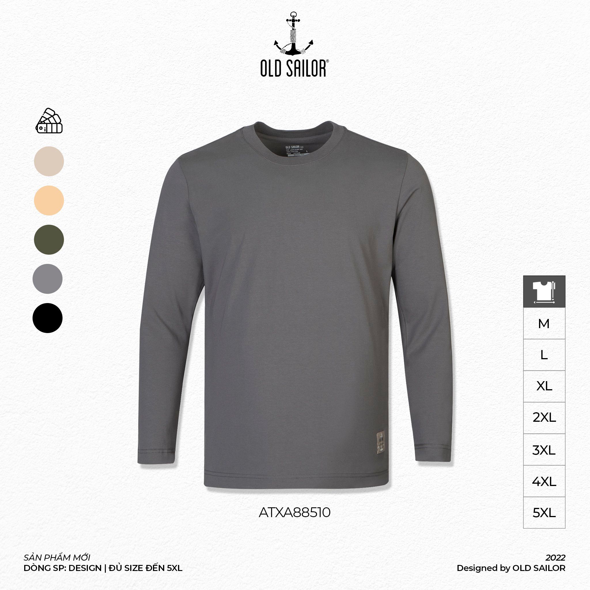  Áo Thun Nam Tay Dài Old Sailor - ATXA88510 - Big size upto 5XL - SN8 - 2023 