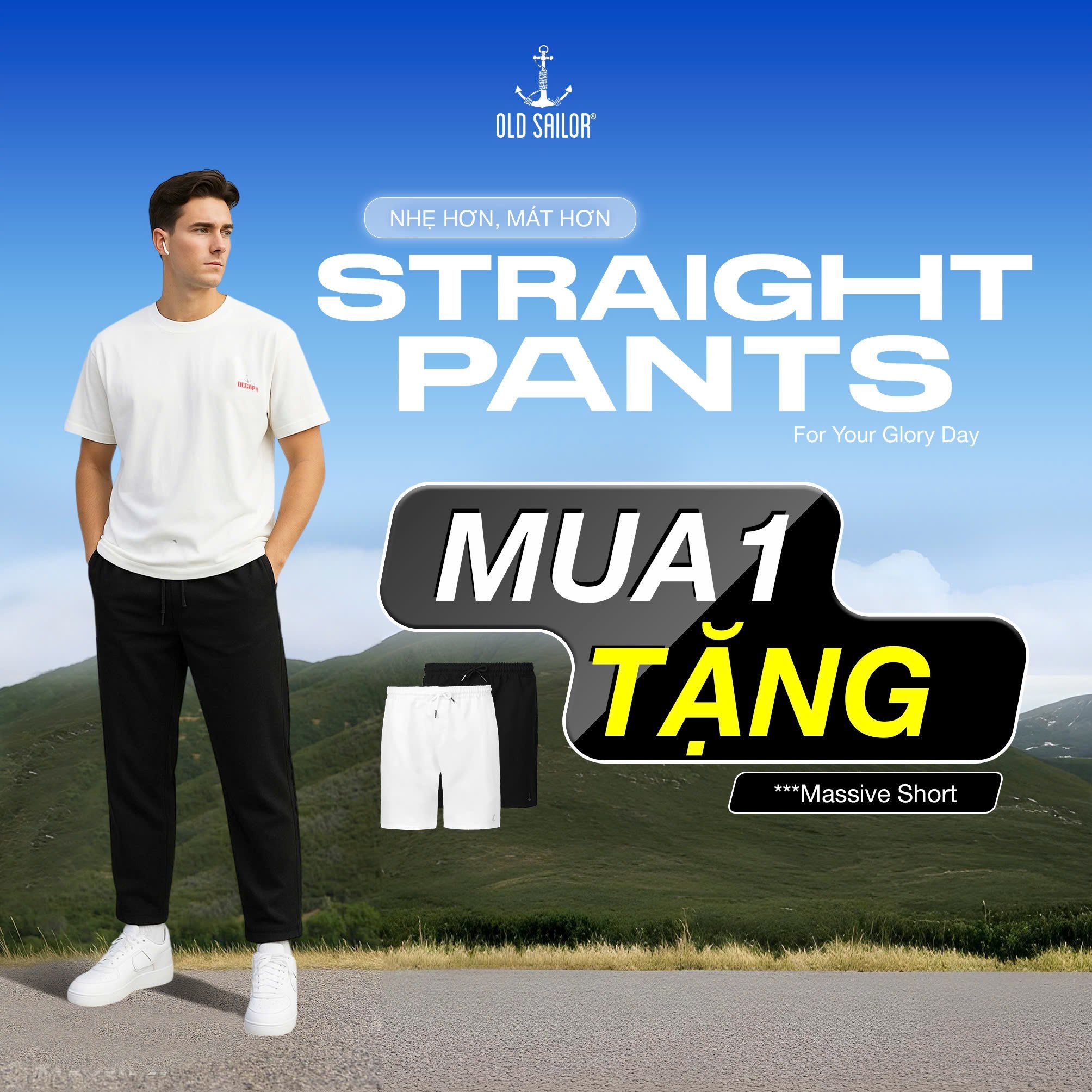  Quần Joggers Old Sailor Form Straight - 88665 - Big Size Upto 140kg 
