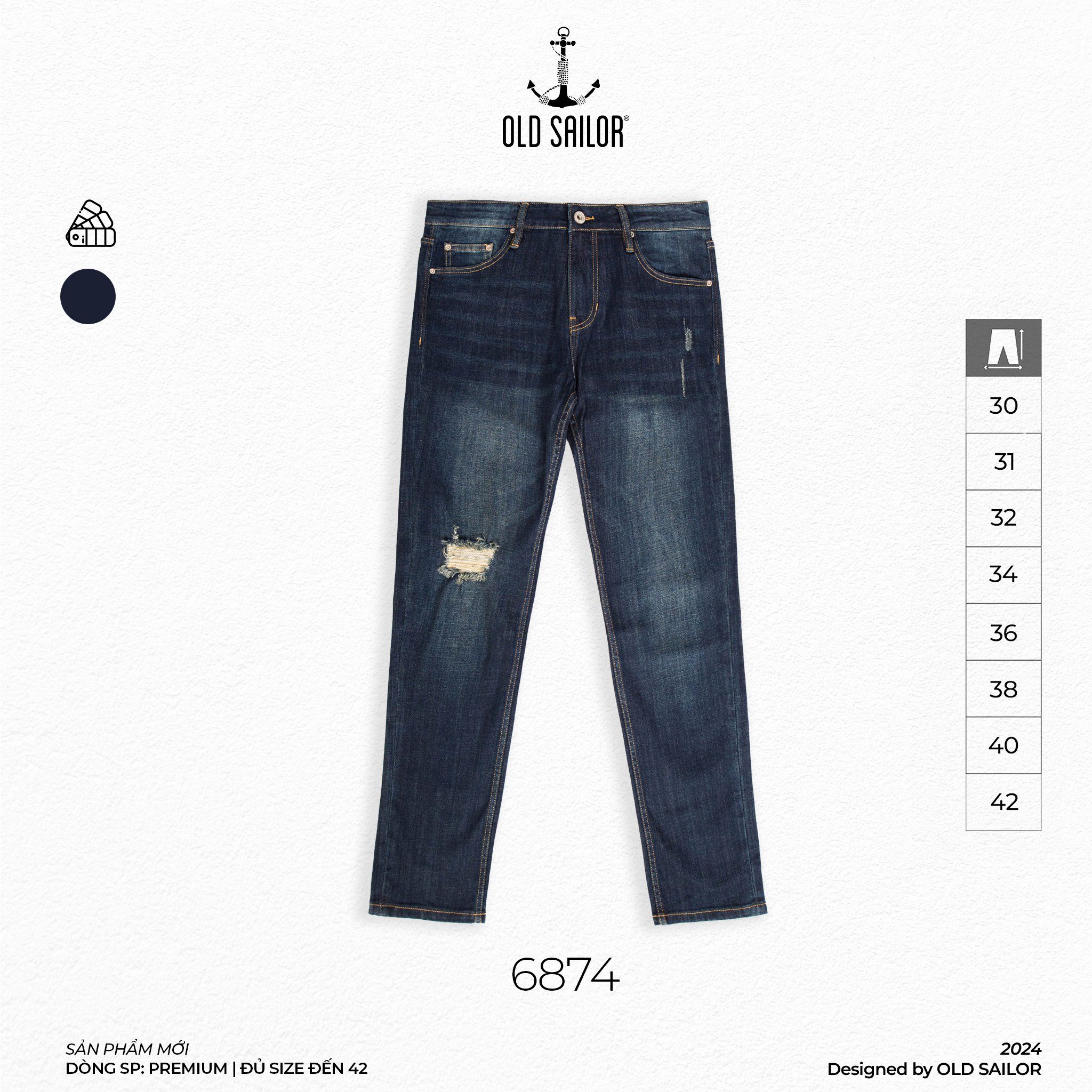  Quần Jean Nam Form Slimfit Old Sailor - 6874 - Big size upto 42 - 2024 