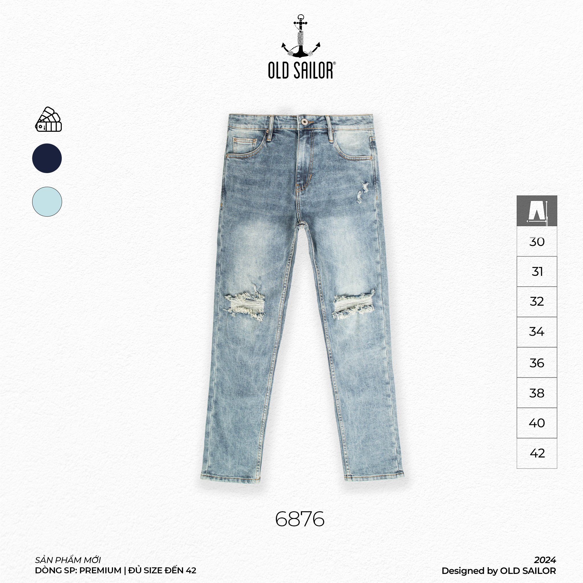  Quần jean nam form slimfit Old Sailor - 6876 - Big size upto 42 