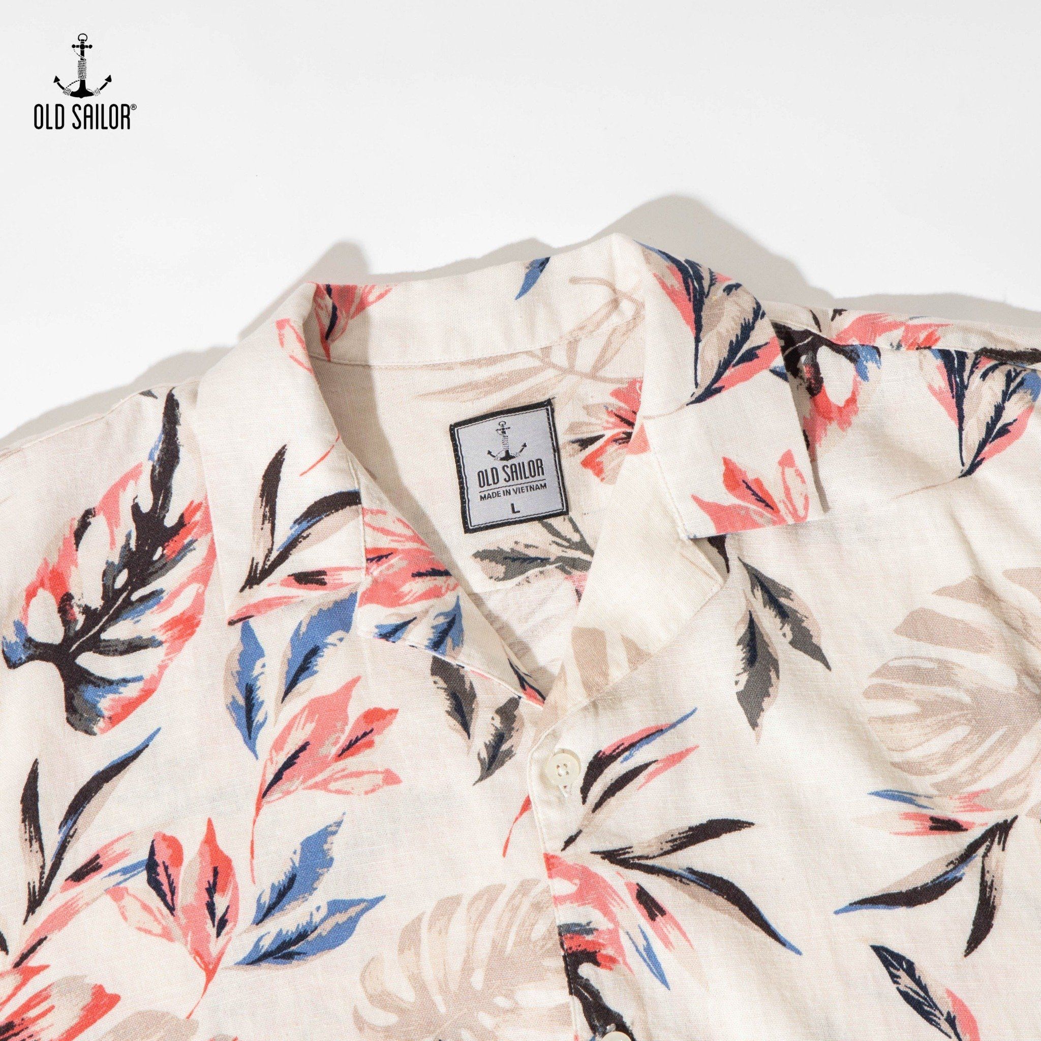  Áo sơ mi linen họa tiết Old Sailor - SMAB88581 - Big size upto 5XL 