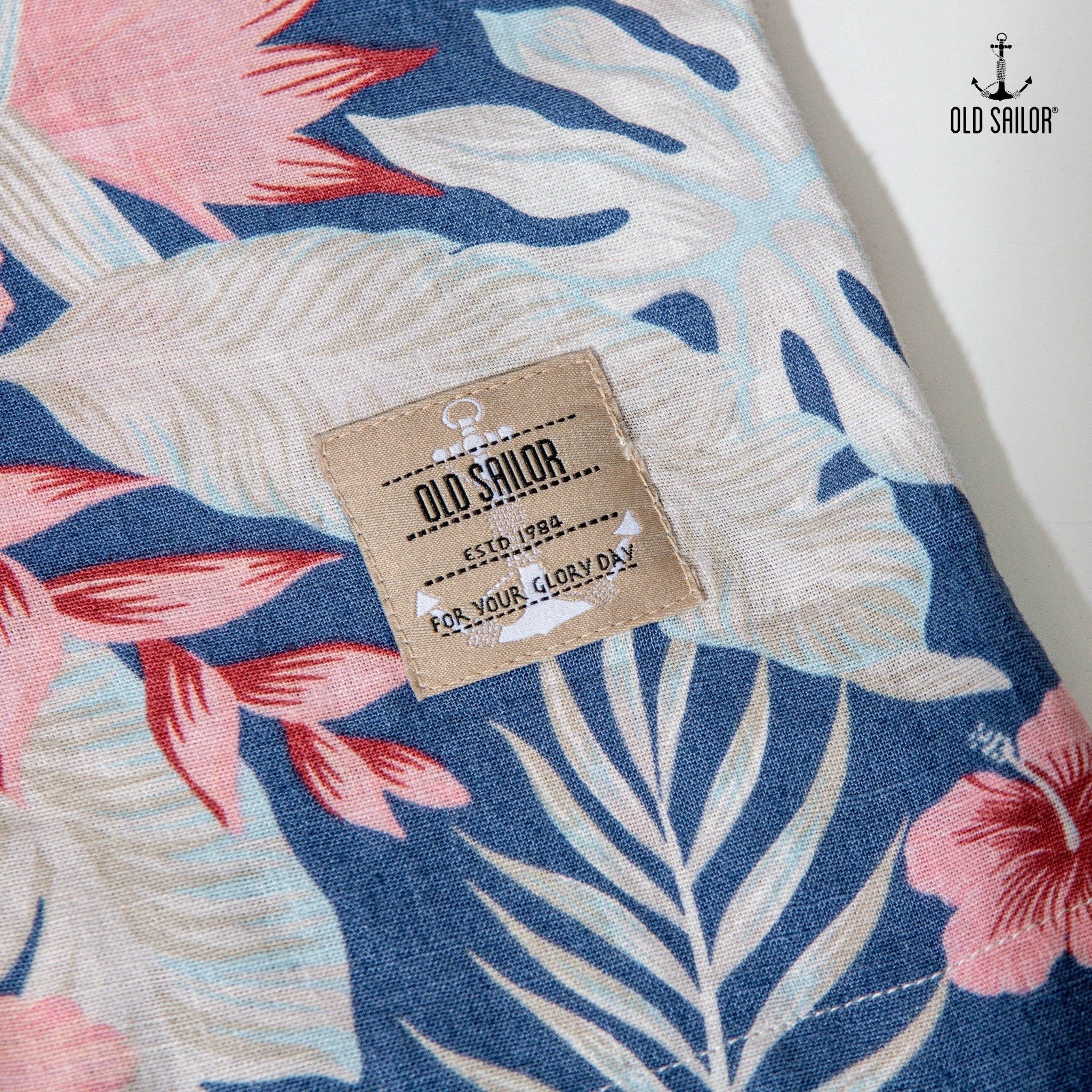  Áo sơ mi linen họa tiết Old Sailor - SMAA88581 - Big size upto 5XL 